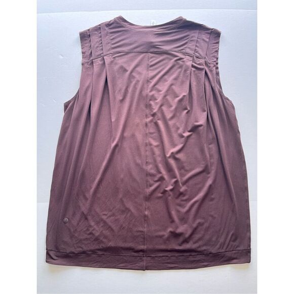 Lululemon Modal Pleated Shoulder Tank Top French Press W1DD1S Size 10 Flowy EUC - Picture 4 of 9